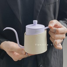 캠핑 커피 드립 주전자 휴대용 드립세트 핸드드립세트 포트, 타로 퍼플 커피 컬러, 1개, 1L