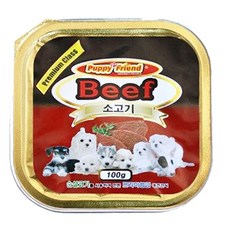 퍼피프랜드 사각 애견 캔, 소고기, 100g, 10개