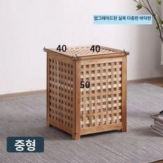라탄수납장 3단 가구 거실협탁 소파사이드 안방서랍장 침대옆, 조립형, 40x40x50 사이드 테이블 포함 원목