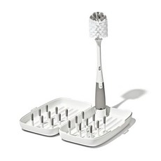 OXO Tot 여행용 사이즈 건조대 병 브러시 포함 - 그레이, 회색