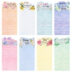 ANGOLIO 발렌타인 성경 구절 메모장 - 8P 꽃 기도 스티커 메모 영감을 주는 인용구 포함 사무실 여행 저널링 기독교 주일 학교 용품 소박한 메모 패드 생일 선