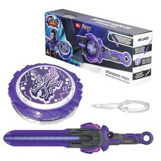 INFINITY NADO 배틀 탑 소드 런처 스플릿 시리즈 메탈 글로잉 배틀 탑 밸런스/디펜스 타입 스피닝 탑 게임 장난감 만 5세 이상 남아 여아용 신성한 방패 더블