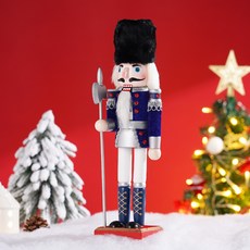 木製胡桃夾子士兵人偶，30cm復古手工娃娃玩具，新年擺件桌面家居裝飾, 1個, A