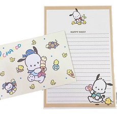 옐상 산리오 캐릭터 편지지 세트 3종, 1팩, 포차코 1팩, 포차코