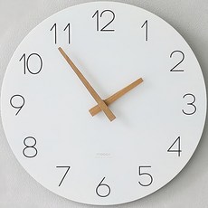 무아스 플랫우드 벽시계, 화이트