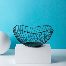 【開發票/統編】北歐風水果盤 創意客廳家用茶几水果盆 時尚網紅ins風收納果盤, 1個, 花邊形高款黑色