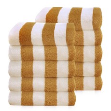 코튼리빙 고급 호텔 수건 콤팩트 코마사 40수 200g 타올, 스트라이프_카멜, 10개