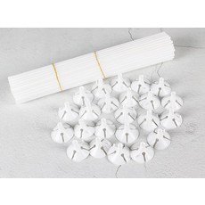 웨일베리나 플라스틱 풍선고리 스틱막대기 행사용40cm 100개입 행사용품 풍선대 투명풍선 행사소품 풍선꾸미기 파티풍선