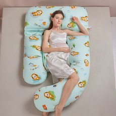 孕婦護腰側睡枕 托腹懷孕抱枕 UH型枕 孕期睡覺神器 夏季天絲 記憶棉支撐 多功能孕婦枕 可拆洗960112, 【歐洲I級標準-A類純棉】小虎仔