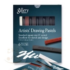 그림그리는 6색 갤러리파스텔 부드러운파스텔 스케치용품 수성파스텔