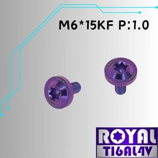 ROYAL 鈦合金螺絲 M6*15KF P:1.0 大飛碟頭螺絲 64鈦/正鈦 出貨附發票 幻彩藍, 1個