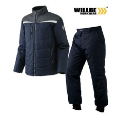 윌비 네이비V 패딩점퍼 시보리바지 작업복세트 작업복 PR702 PR902