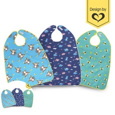 찍찍이형 더해피 위생/방수/실버/앞치마 턱받이 성인, 성인턱받이(찍찍이형), 별-아쿠아블루, 1개, 성인턱받이(찍찍이형)_별-아쿠아블루