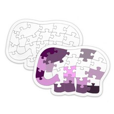 SANGWOO 종이 그리기퍼즐 코끼리모양 25P 퍼즐만들기 낱개