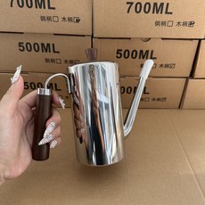 日式胡桃木柄油壺 304不鏽鋼食品級廚房醬料壺 加厚帶濾網, 1個, 【500ML】胡桃木304油壺