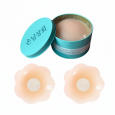 손님상회 여성 실리콘 니플패치 꽃무늬, 12개