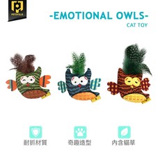 Petsville派思維 小鳥造型貓薄荷玩具 耐咬發聲 貓咪互動玩具, 1個, 憂傷眼神小鳥