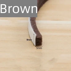 10M 도어 창문 방풍 씰 스트립 자가 접착식 가정용 옷장 틈새 채우기 브러시 ﻿, 01 1천만, 11 9mmx5mm-brown