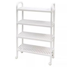 귀월미 2단 3단 4단 이동식 신발 수납장 바퀴형 다용도 선반 좁은 공간 활용, 흰색