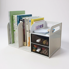 그린트리 책상 데스크 책꽂이 서랍장 정리함, 화이트, 1개