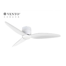 VENTO 芬朵 SAMARA 系列 遙控吊扇無燈款, 白色本體．白色塑膠葉片,54吋 110V