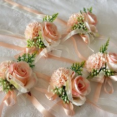 바라던리빙 브라이덜 꽃팔찌 브라이덜샤워조화, 핑크