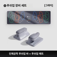 푸시업 바 멀티 플란체바 가슴운동 홈트레이닝 맨몸운동용, 그레이 세트 [푸시업 프레임 + 푸시업 매트], 기본 모델명/품번