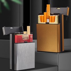 리빙코어 원터치 메탈 담배케이스 튼튼한 생활방수 케이스, 1개, 실버(슬림형)