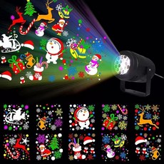 雪花投影燈 聖誕圖案 動態旋轉 戶外裝飾 節日舞臺 LED彩燈 氛圍燈 佈置燈, 1個, 聖誕款投影燈（可旋轉）, 黑色