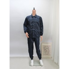 [제전복 투피스] Y카라 네이비 상하복 작업복긴팔 방진복 크린룸 정전기방지 무진복, 네이비 (Y카라), 3XL, 1개