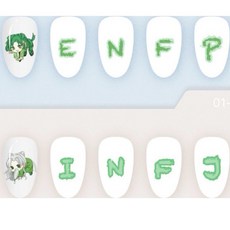 MBTI 穿戴甲貼紙 (INFJ x ENFP) XS/S/L 號短方圓, 1個, M,透白