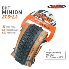 MAXXIS 미니언 DHF 3C EXO TR 접이식 산악 자전거 타이어 27.52.3 2.4 1p, 07 DHF 27.5X2.3 3C TR E, 한개옵션1