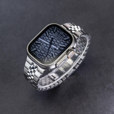 S11 울트라3 호환 스테인 메탈 스트랩 고급 알루미늄, 케이스 1개+필름 2개 포함, 실버