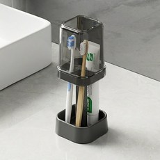 에비노 다기능 위생적인 칫솔 관리 거치대, 블랙, 1개