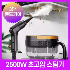 밀라홈 2500w 고출력 고압 스팀청소기 고온 스팀기 강력분사 핸디스팀청소기, 블랙 브러쉬 7종