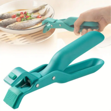 주방용 방열 실리콘 집게 안전한 냄비 그릇 집게 세트, 그린, 1세트