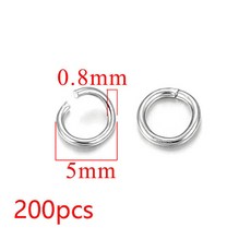 100-200 개/몫 Diy 쥬얼리에 대 한 3/4/5/6/7/8/10mm 스테인레스 스틸 골드 도금 점프 링 커넥터 액세서리, 09 Steel 5mm200pcs