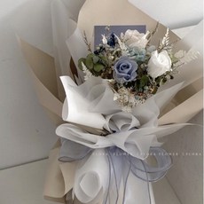 FLORA FLOWER 迷你永生花束 蝶豆花拿鐵款, 花束, 藍色