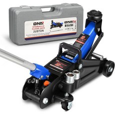 DNA Motoring TOOLS-00234 Low Profile Hydraulic Trolley Service/Floor Jack 2 Ton 4000 lbs Capacity, Blue, 2 ton(w/ socket & losck)