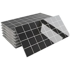 제이에스맘 붙이는 방수 타일 대리석 벽지 접착식 데코 폼블럭 포인트 시트지 300x600mm, 모던블랙그리드, 7개입