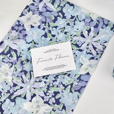 花朵雪梨紙包裝紙 高顏值花藝打包紙, 1個, 清冷寶藍花朵6張（送封口貼）,只要包裝紙（50*70）