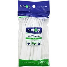 크린랩 친환경 크린포크 10개입 일회용 주방 요리 식사 포크