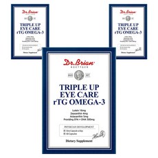 닥터브라이언 Triple Up Eye Care rTG Omega-3 캡슐, 3개, 60정