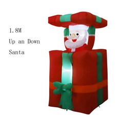 LED 공기 주입식 산타 클로스 선물 공기 장식 주입식 정원 야외 눈사람 크리스마스, 1.5m up down santa