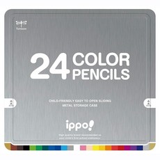 Tombow 톰보연필 색연필 ippo 슬라이드 캔 포장 24색 내추럴 CL-RNAN0424C, 1개, 1개