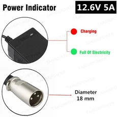 리튬 충전기 배터리 TANGSPOWER 3S 12.6V 5A 12V 이온 팩 18650, 3-Pin XLR _KR, 07 3-Pin XLR