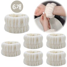 픽앤딜 극세사 세안 손목밴드, 6개, 크림