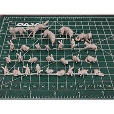 1/35 1/24 장면 액세서리 자갈 및 잔디 포기 파이프라인 효과 부품 3D 송진 판타지, Rabbit Wolf, 1개