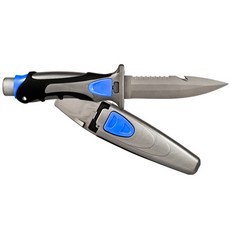 AROPEC 鈦合金尖頭潛水刀 附2條刀帶 - 紫玉蘭, 藍色