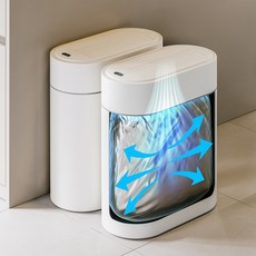 에어빈PRO 자동 봉투 정리 손댈필요없는 스마트 자동 센서 휴지통, 화이트